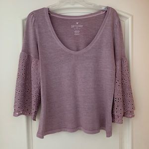 Soft and Sexy Eyelet Sleeve Tee